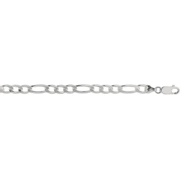Sterling Silver (5.5 mm) Figaro Chain w/ Rhodium Plating, 22"